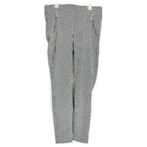 Jasmine and Juliana Fitted Ankle Cut Work Pants Black White Square Office Size 6